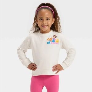 Ms. Rachel Kids White Sweatshirt with Colorful Design